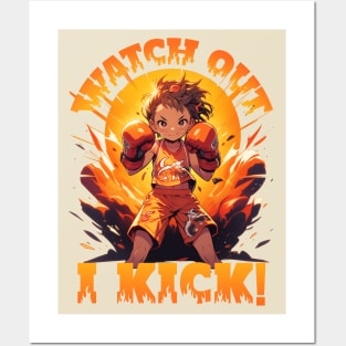 Watch Out - I Kick!  Muay Thai Kickboxing Thai Boxing Girl Posters and Art